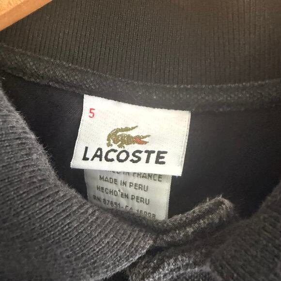 Lacoste Black Polo Shirt Men’s Size 5 Medium Classic Fit Crocodile Logo Preppy - Picture 4 of 10